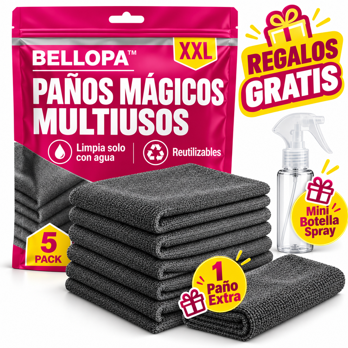 BELLOPA™ Paños Reutilizables de Alto Rendimiento